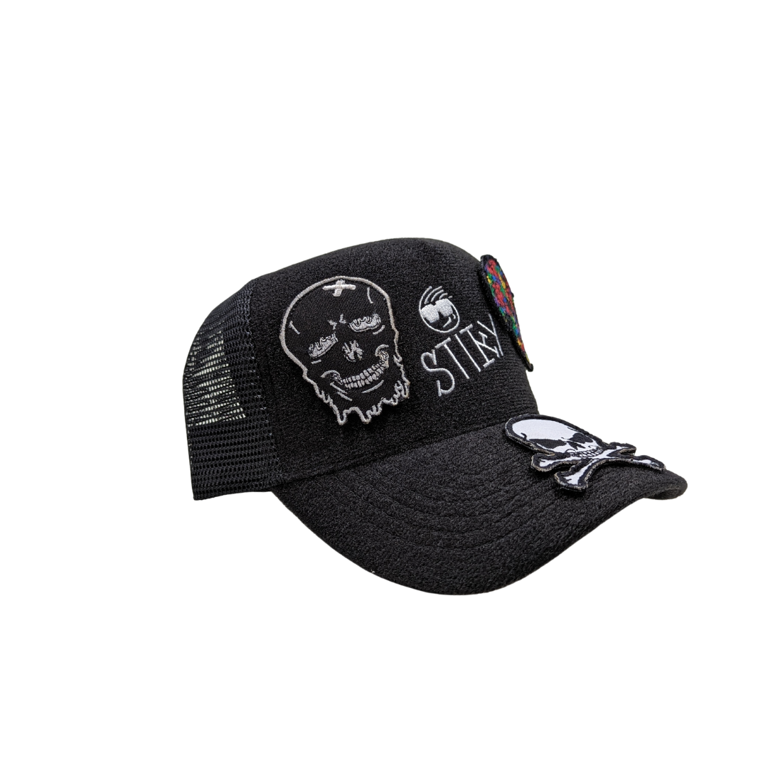 Stiky Trucker Hat 2.0 - Black w/ White Logo - Stiky