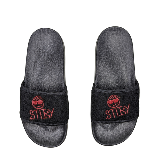 Stiky Slides - Black w/ Red Logo