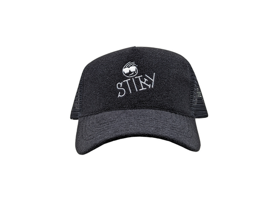Stiky Trucker Hat 2.0 - Black w/ White Logo