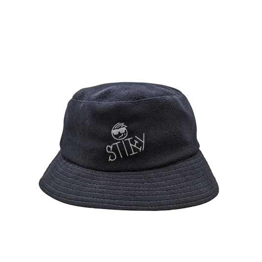 Stiky Bucket Hat - Black w/ White Logo