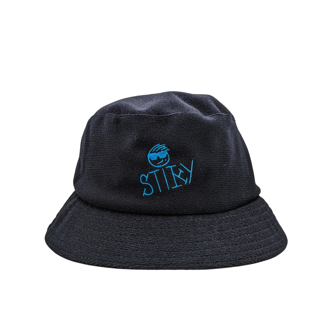 Stiky Bucket Hat - Black w/ Blue Logo