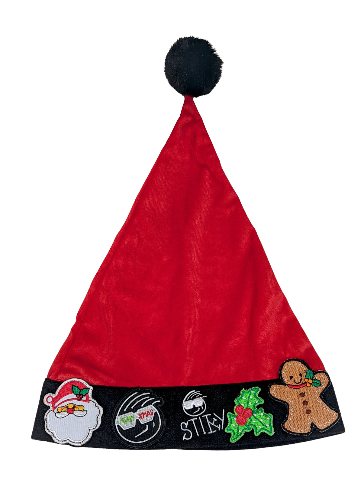 Black Stiky Santa Hat